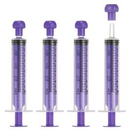 Unique Bargains - Feeding Syringes with Cap, Plastic Syringes for Liquid Pet Feeding Measuring Tool No Needle 10ml, (4pcs) - Purple