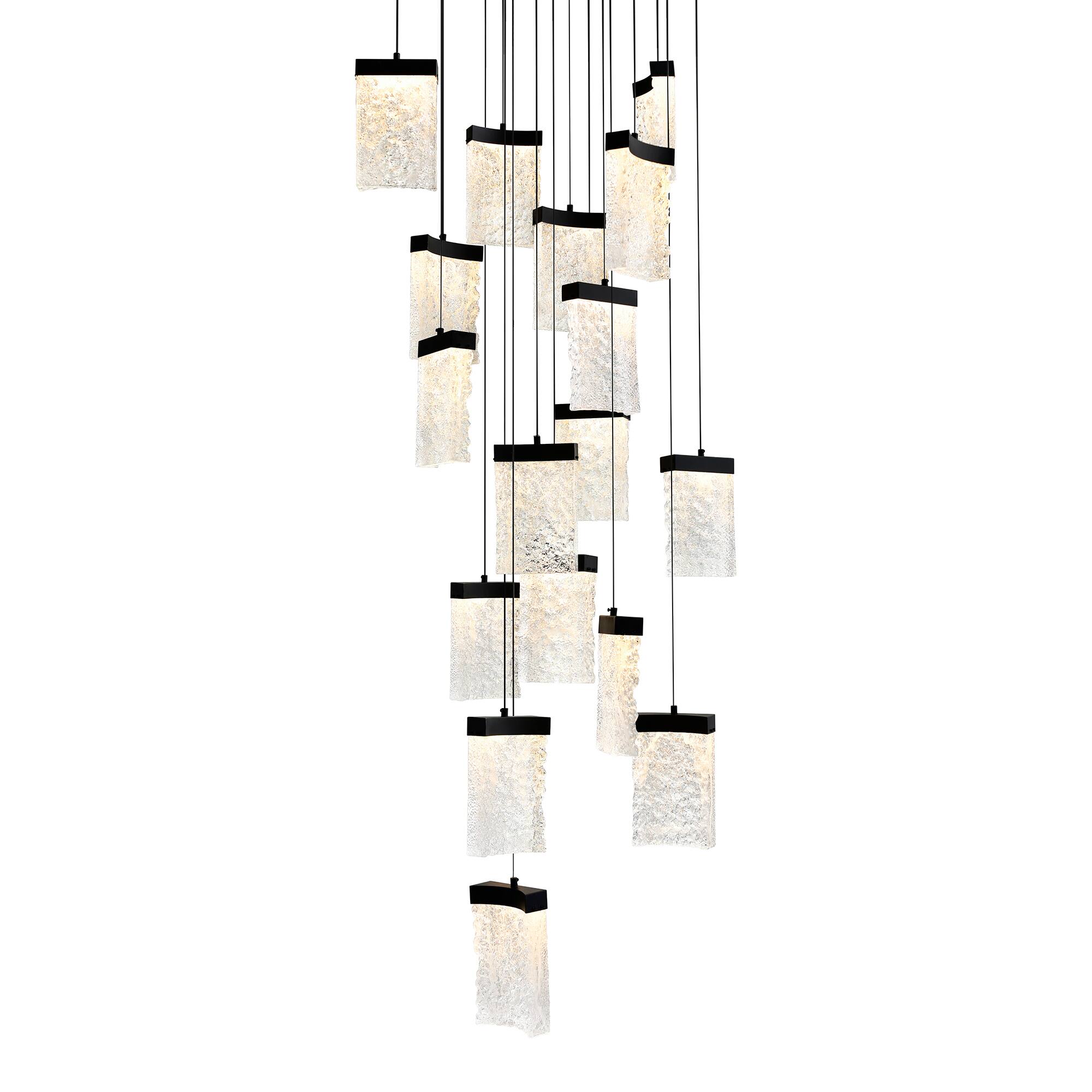 Angle. CWI Lighting - Lava Integrated LED Black Chandelier - Black.