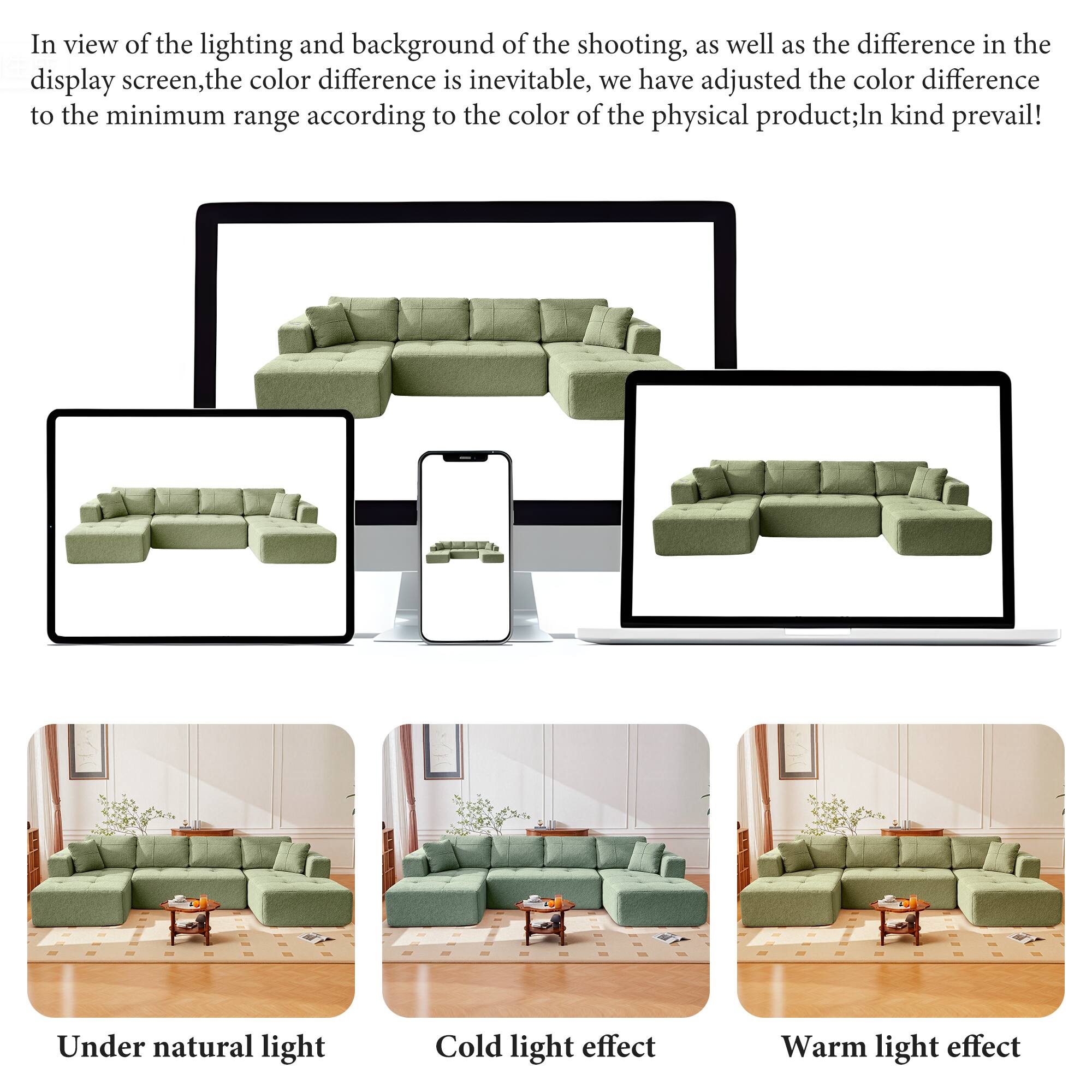 In view of the lighting and background of the shooting, as well as the difference in the display screen, the color difference is inevitable. We have adjusted the color difference to the minimum range according to the color of the physical product; ln kind prevail!

Under natural light  
Cold light effect  
Warm light effect
