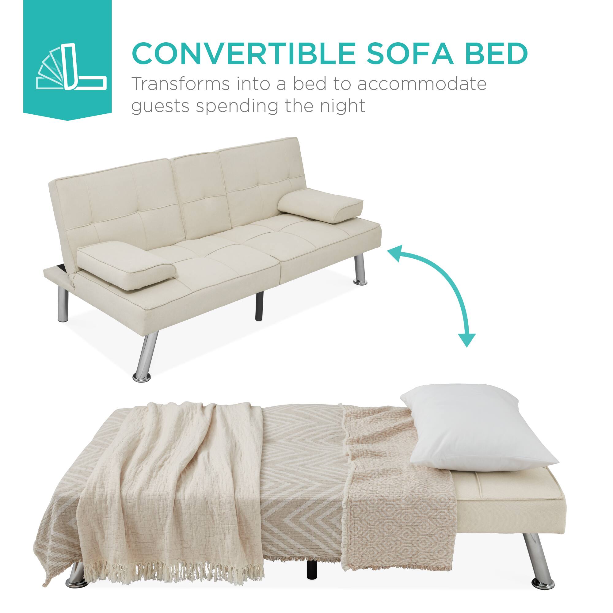 CONVERTIBLE SOFA BED  
Transforms into a bed to accommodate guests spending the night