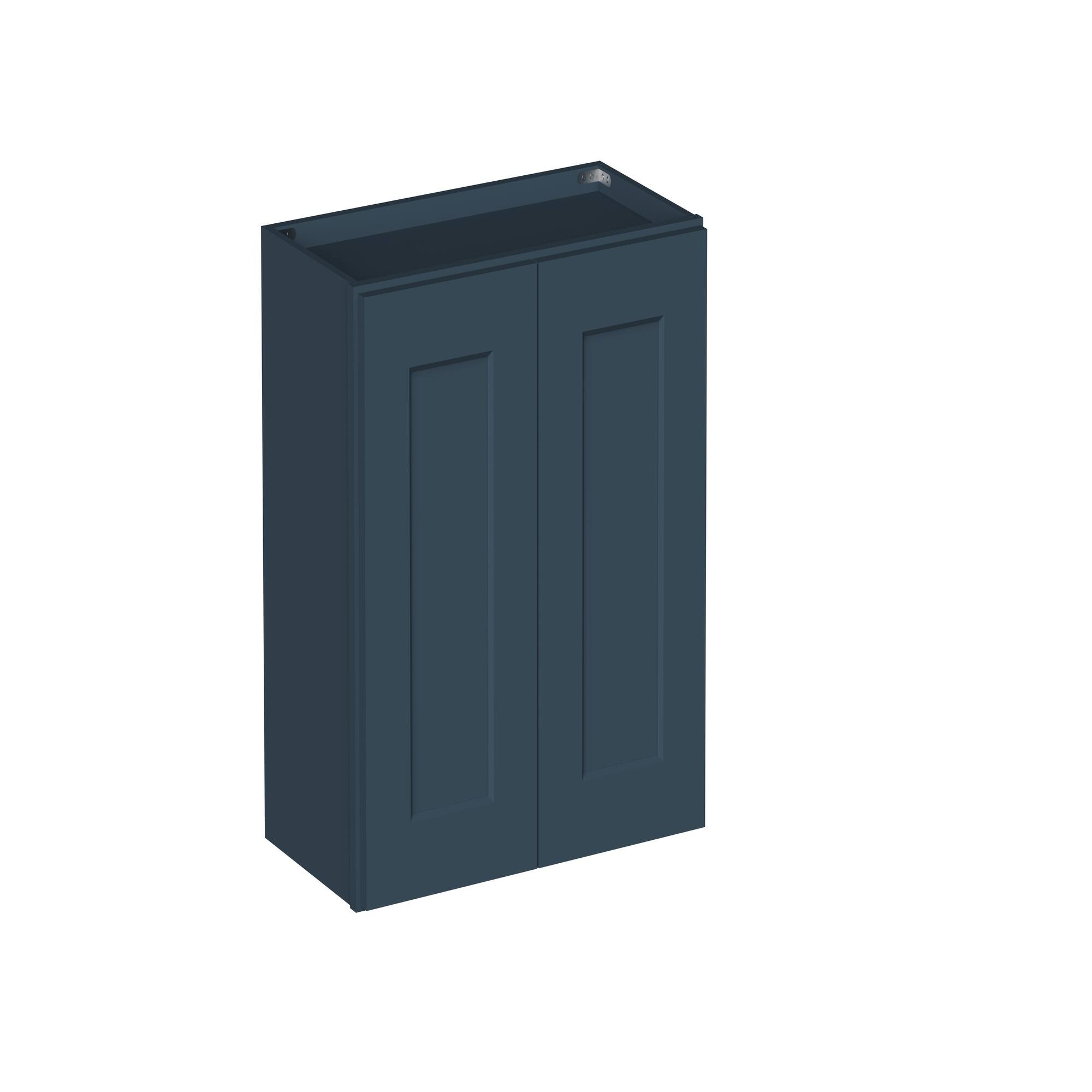 Angle. Boyel Living - 24-in W x 24-in H x 12-in D Shaker RTA Kitchen Wall Cabinet with Soft-Close - Charcoal Blue.