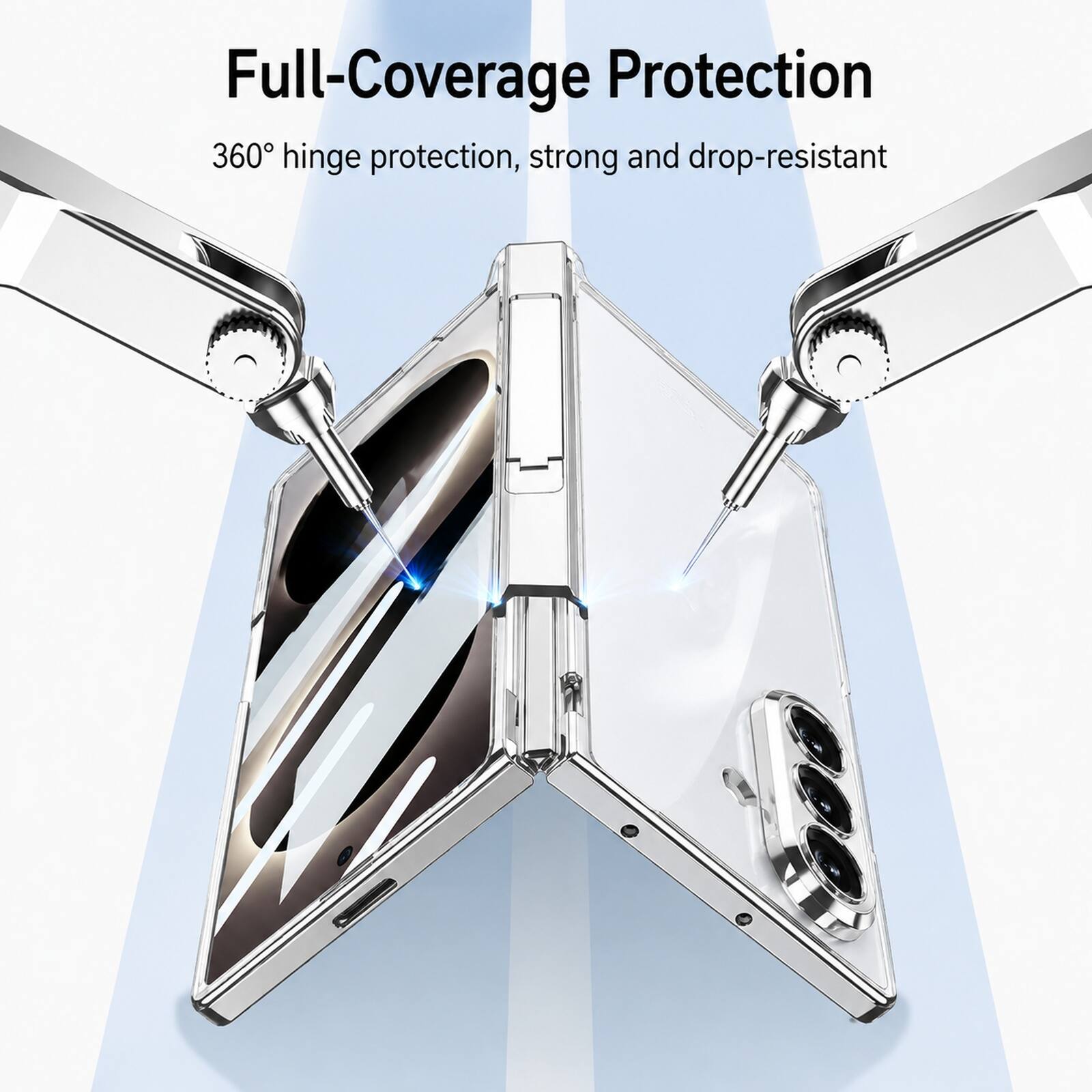 Full-Coverage Protection  
360° hinge protection, strong and drop-resistant