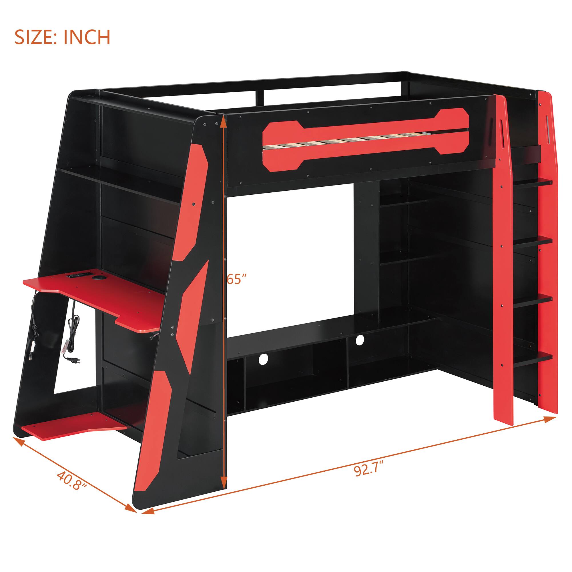 SIZE: INCH  
65" 40.8" 92.7"