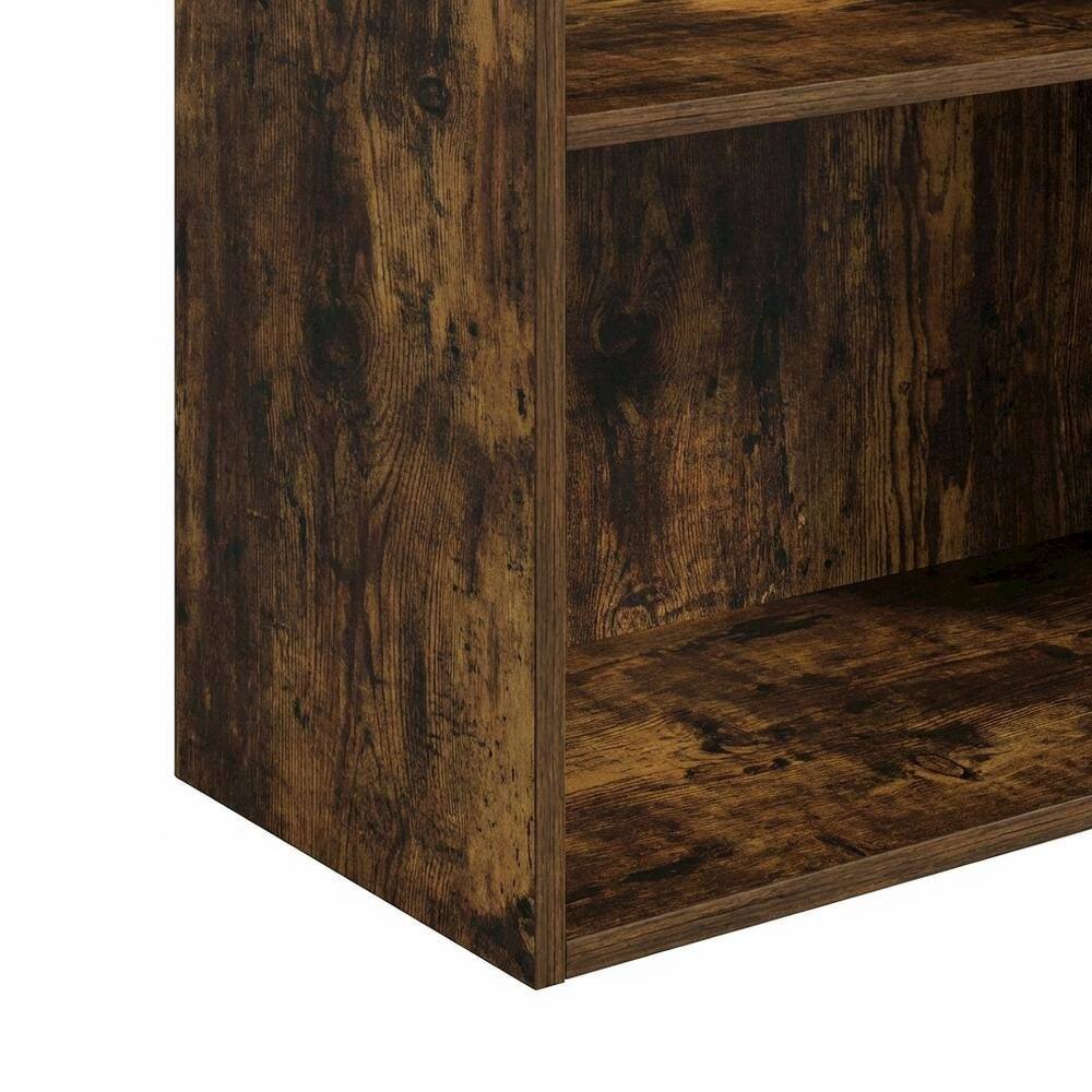 Alt View 2. FurniFact - Wood Bookcase with Open Shelving for Living Room Storage - Amber Pine.