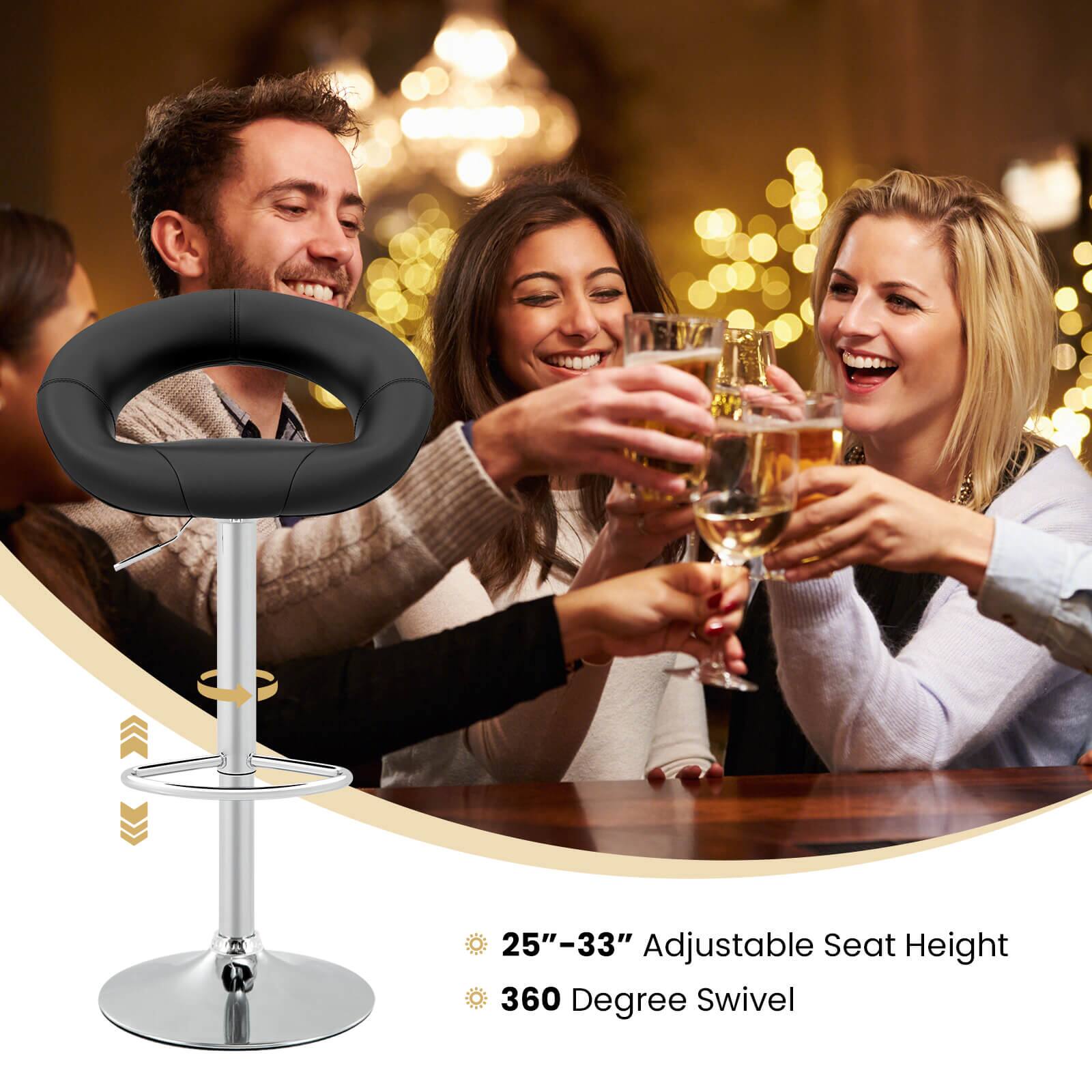 25"-33" Adjustable Seat Height  
360 Degree Swivel