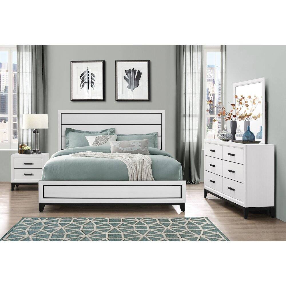 Alt View 2. Global Furniture USA - Rustic Transitional Kate White Nightstand, White - White.