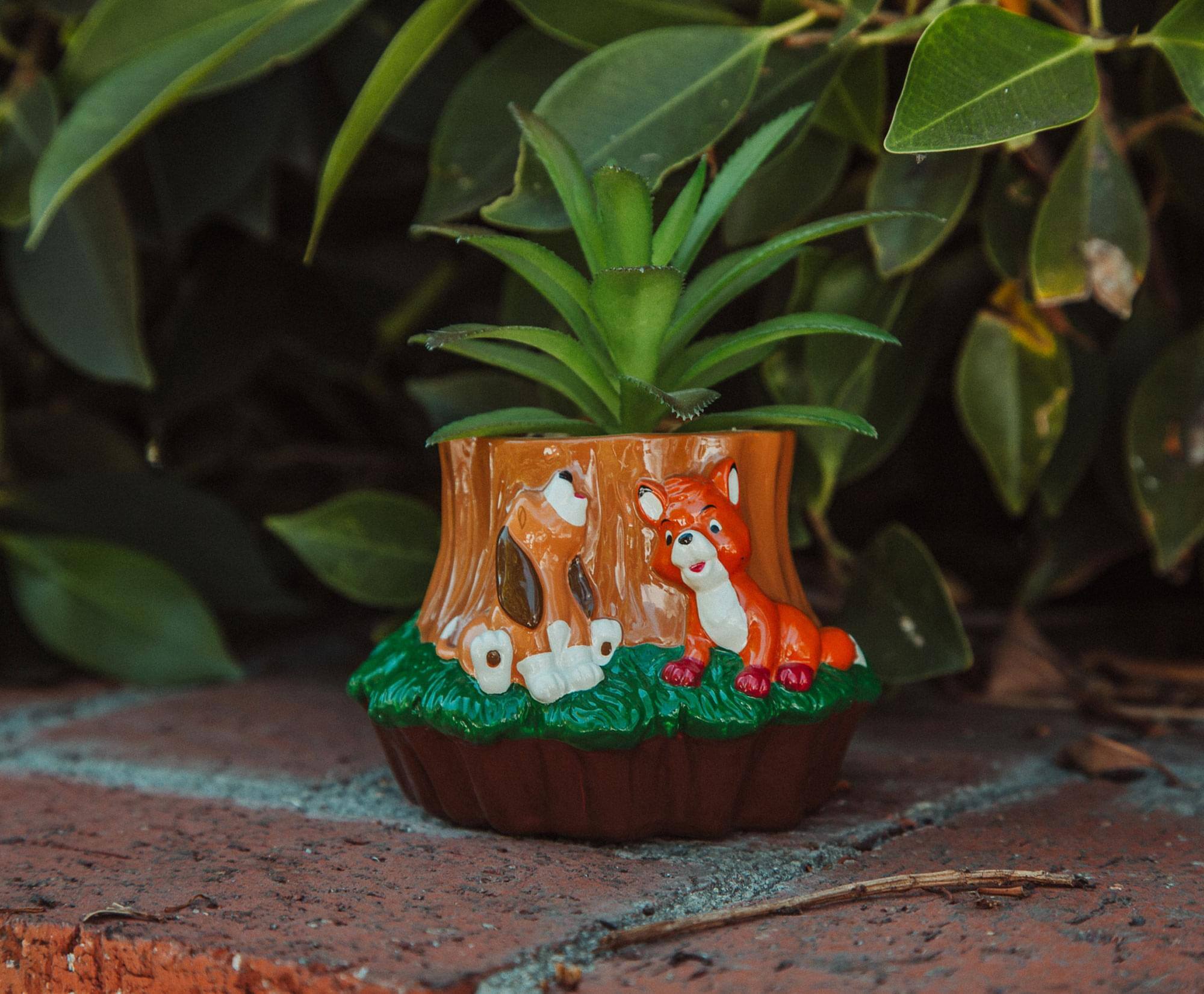 Alt View 5. Silver Buffalo - Disney The Fox and the Hound 4-Inch Mini Planter With Artificial Succulent - Brown.