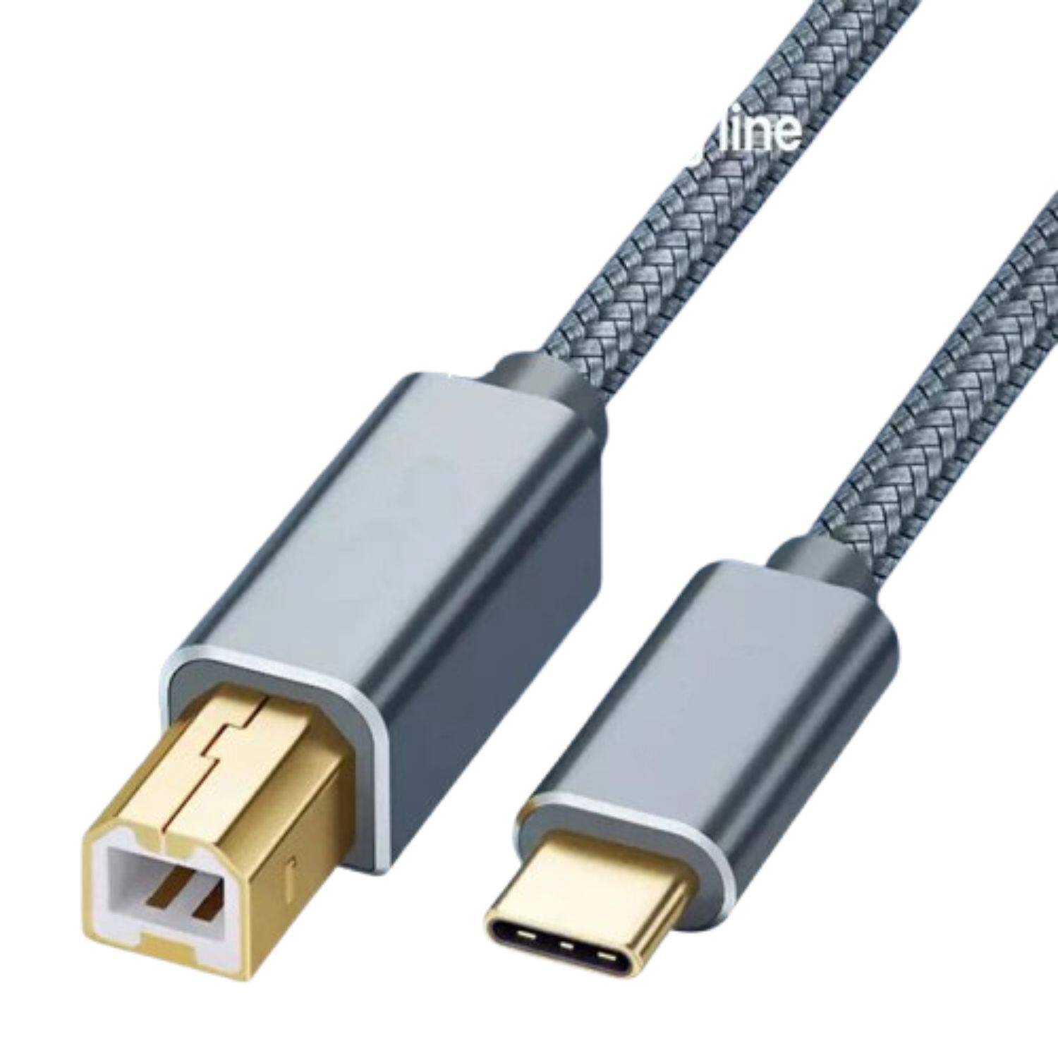 Home Collection - USB-C to USB-B 2.0 Printer Cable (0.5m / 1.64ft) – Nylon Braided High-Speed Cord