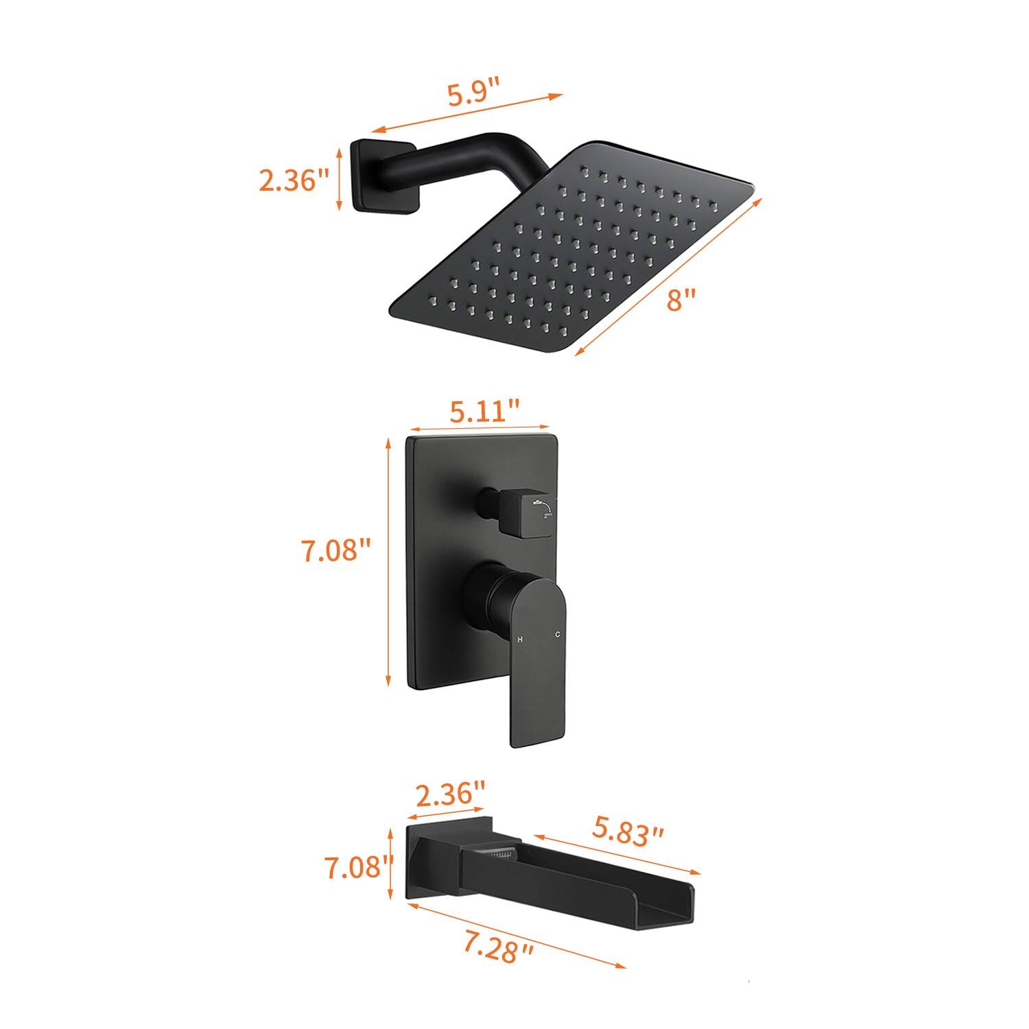 5.9"  
2.36"  
8"  
5.11"  
7.08"  
2.36"  
7.08"  
5.83"  
7.28"