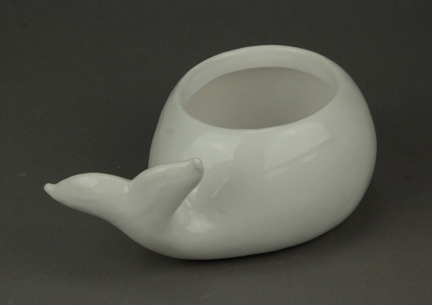 Alt View 2. Napco - White Ceramic Coastal Decor Pudgy Whale Planter - White.
