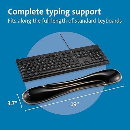 Complete typing support  
Fits along the full length of standard keyboards  

3.7"  
19"