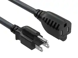 Cable Leader - 14 AWG NEMA 5-15P to NEMA 5-15R Heavy-Duty Power Extension Cord, Grounded 15A/125V for Server, AC, Appliance, UPS - Black