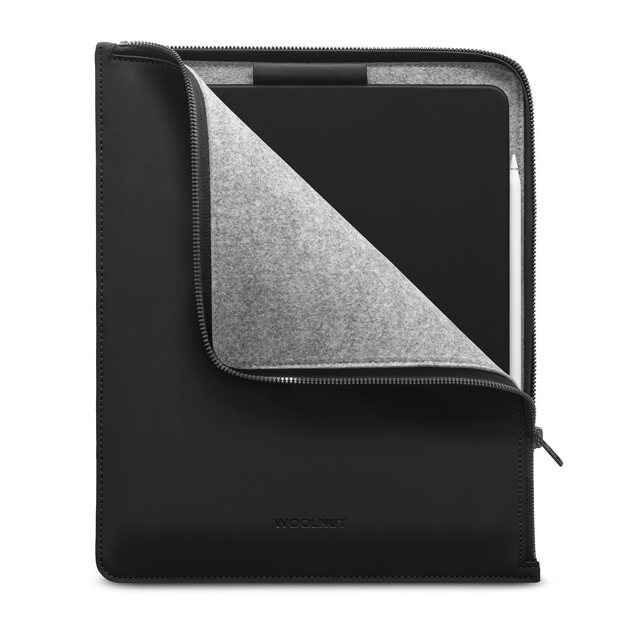 Left. Woolnut - Coated PU Folio for 12.9-inch iPad Pro - Black - , - Black.