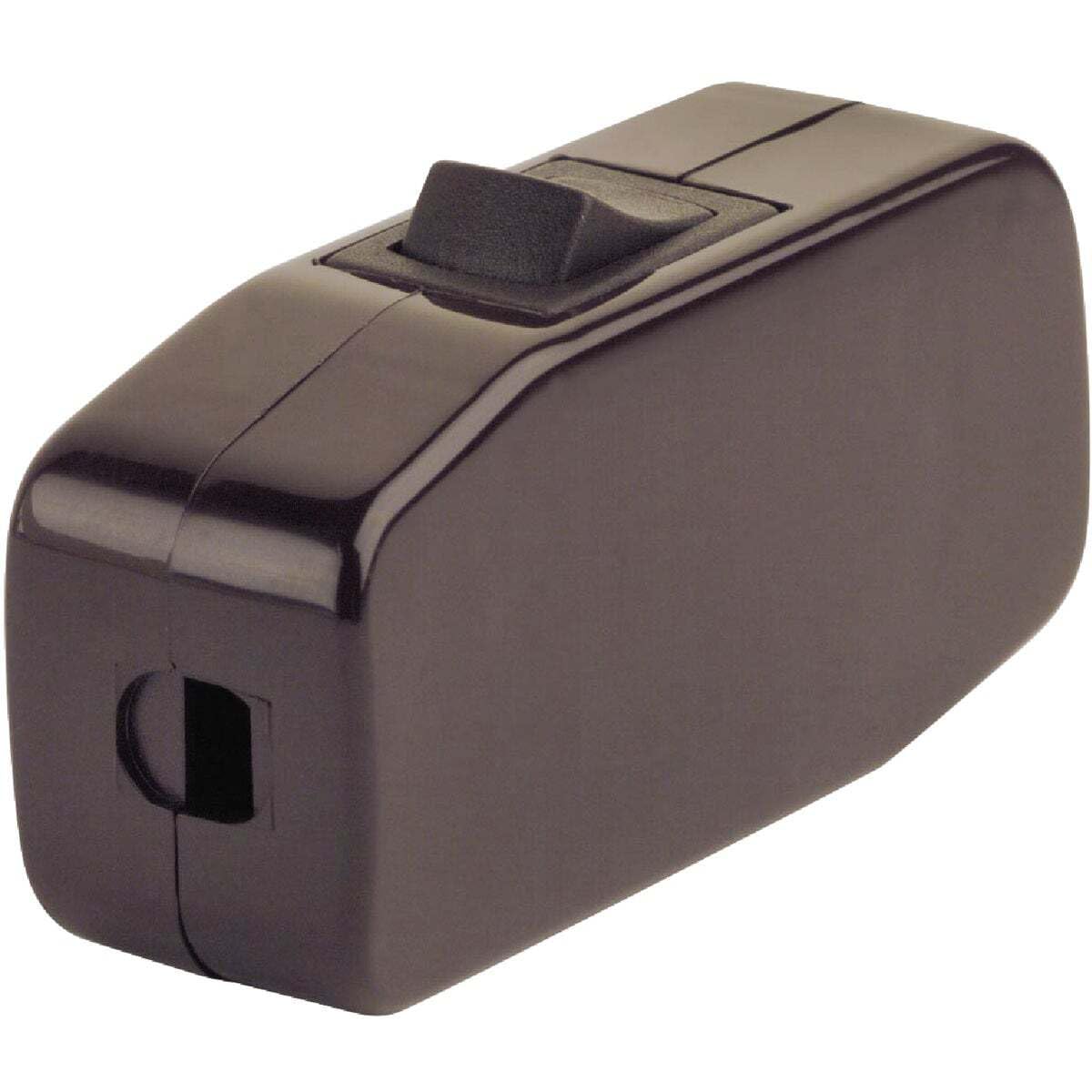 Angle. Leviton - Appliance Feed-Through Rocker Switch Single Pole Single Throw 3A 120V AC Model 5410 - Brown.