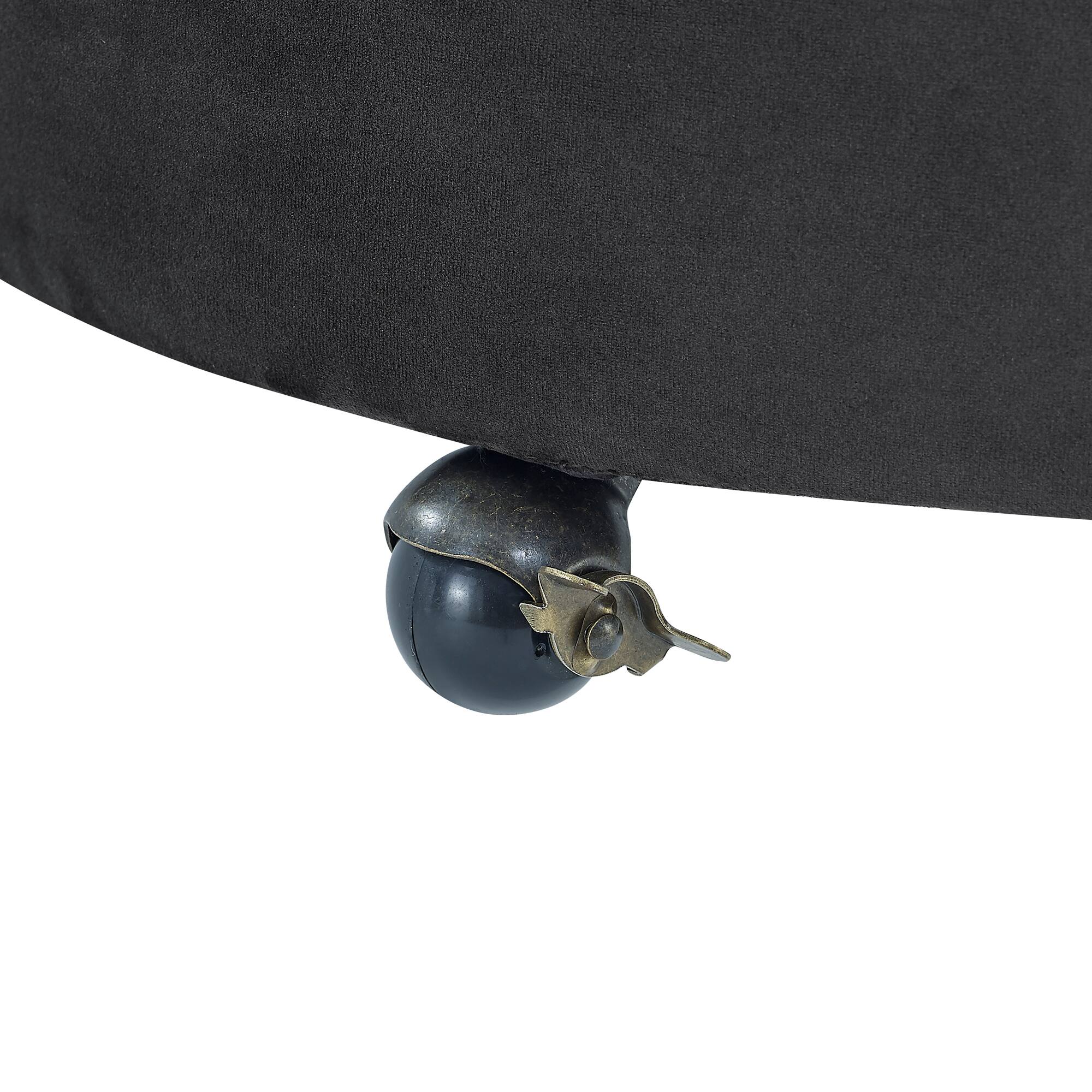 Alt View 6. GOODSILO - Luxury Upholstered Swivel Accent Chair with Tufted Back and Caster Wheels for Elegant Home Seating - Black.