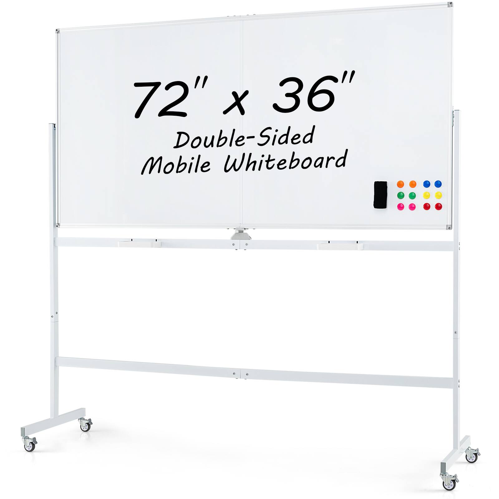 72" x 36" Double-Sided Mobile Whiteboard