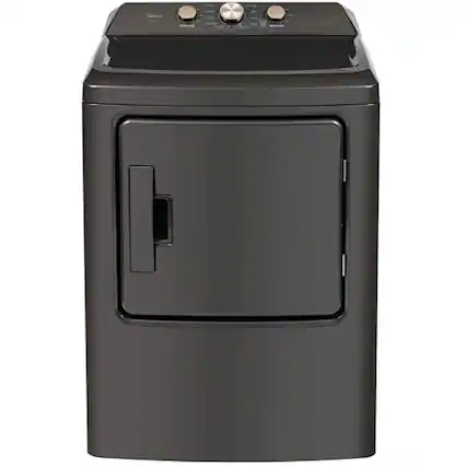 Front. Midea - 6.7 Cu. Ft. Front Load Electric Dryer with Sensor Dry - Gray.