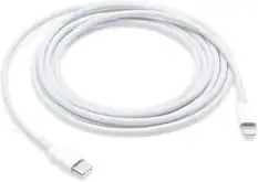 Front. Apple - Apple USB-C to Lightning Cable (2 m) - white.