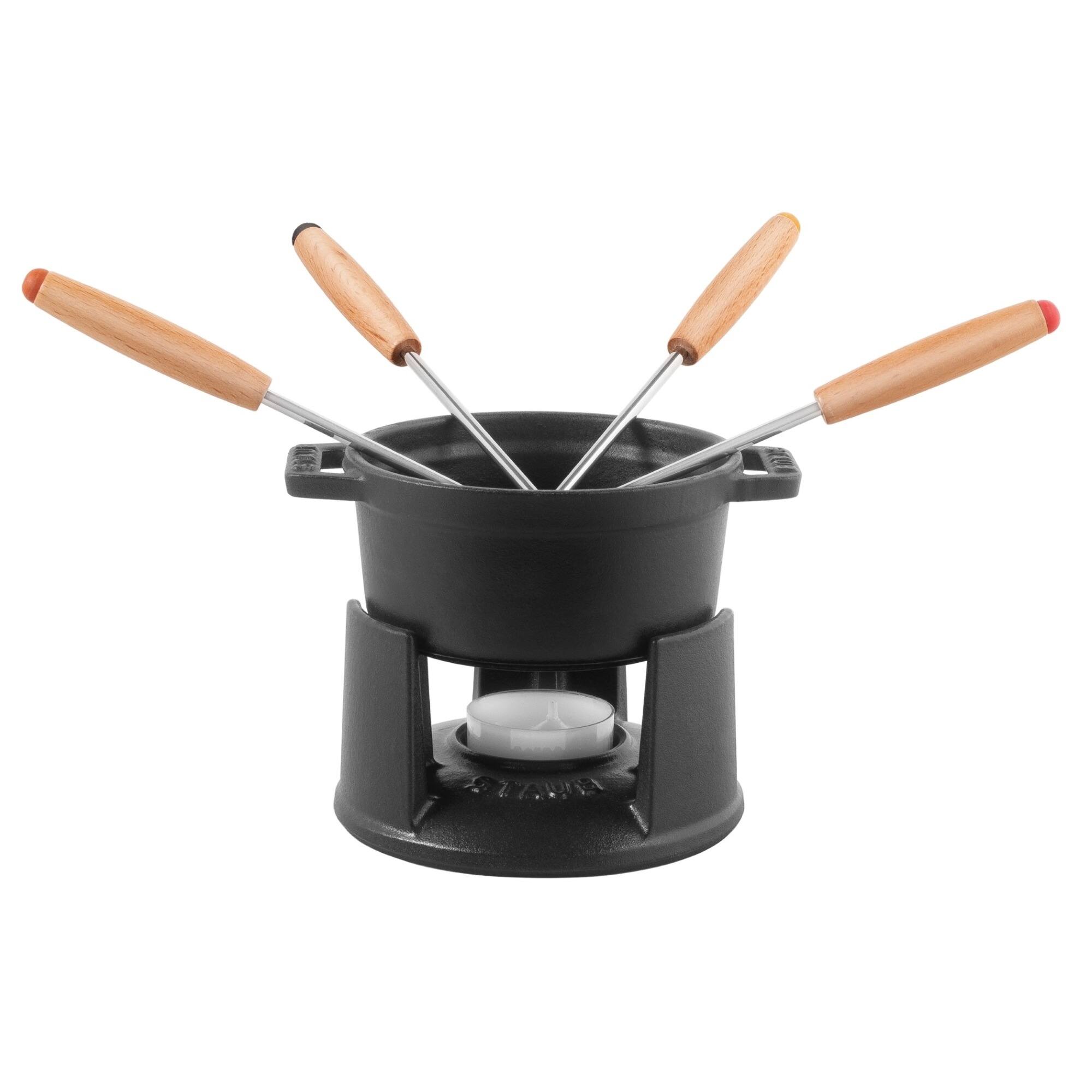 Alt View 3. Staub - Staub Cast Iron 0.25-qt Mini Chocolate Fondue Set - Matte Black - Matte Black.