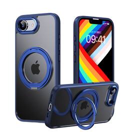 Dteck - Heavy Duty Case For Apple iPhone 17e / Apple iPhone 16e Magnetic 360° Ring Kickstand Hybrid Rugged Shockproof Cover - Blue