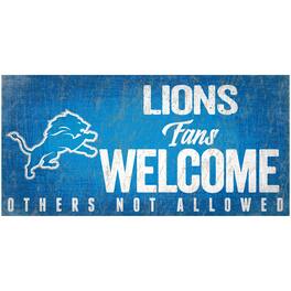 Fan Creations - Detroit Lions 6" x 12" Fans Welcome Sign - Multicolor