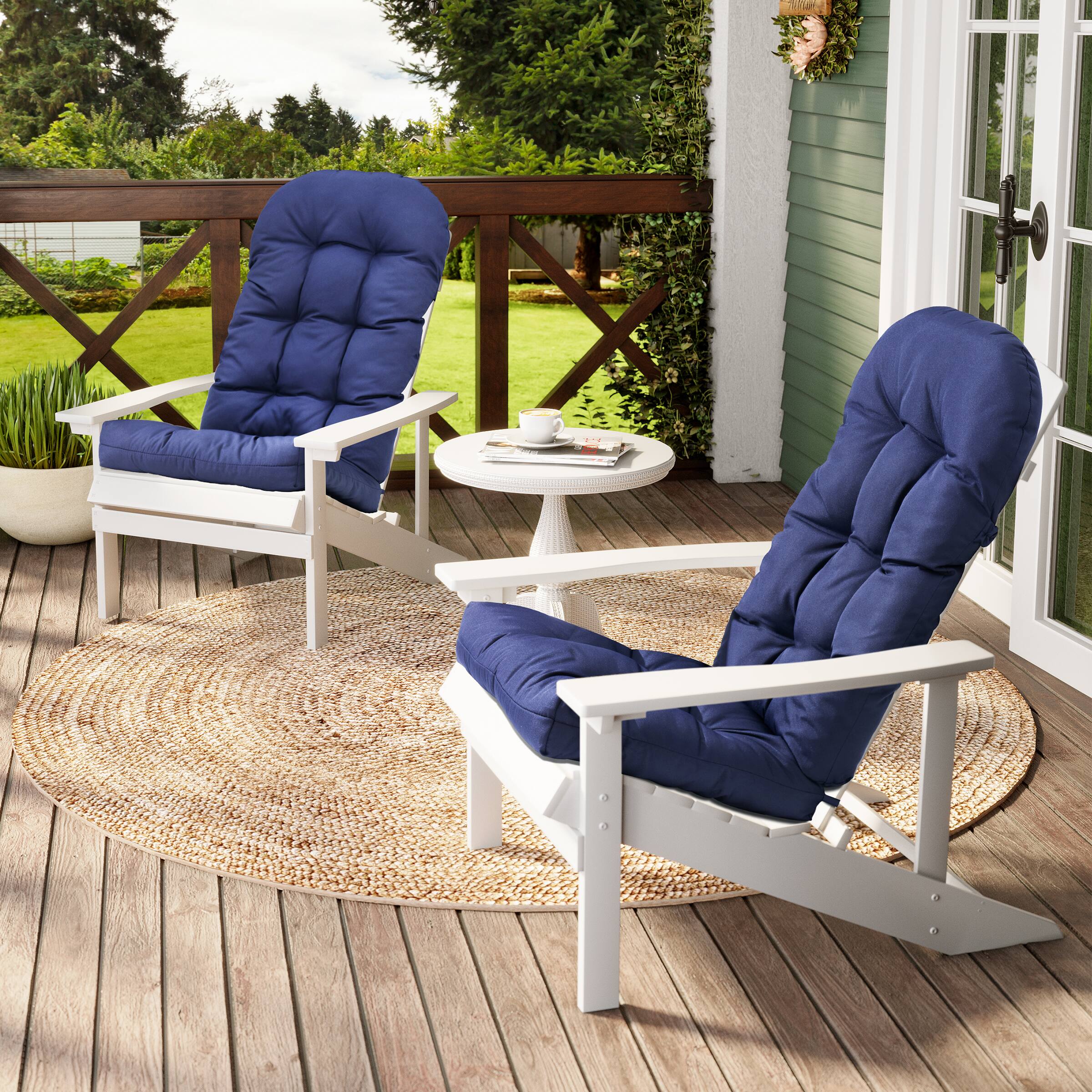 Alt View 7. Crestlive Products - Crestlive Products Outdoor High Back Adirondack Rocking Chair Cushions Set of 2 - Navy.