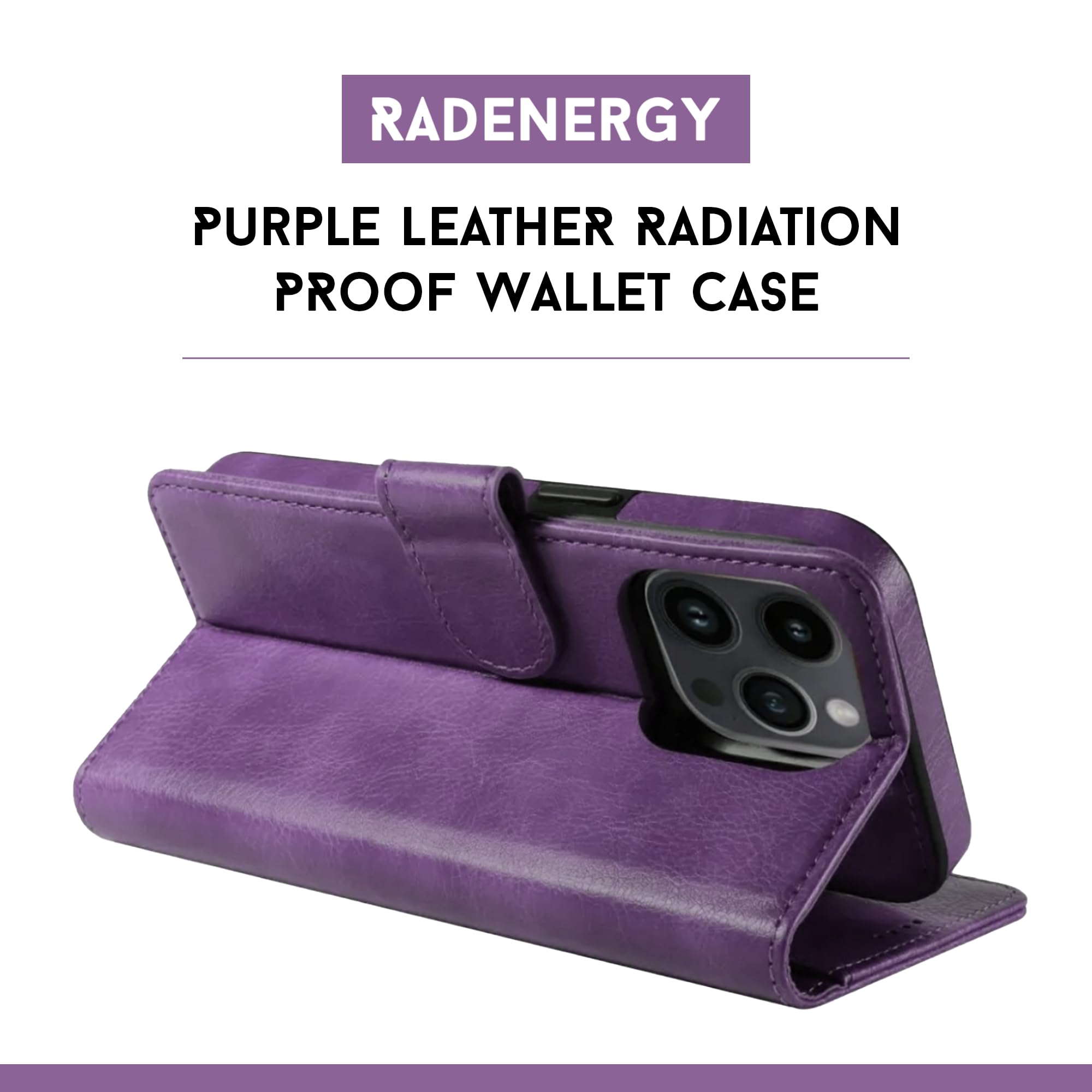 RADENERGY
PURPLE LEATHER RADIATION PROOF WALLET CASE