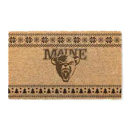 Jardine - Maine Black Bears 18" x 30" Holiday Coir Doormat - Brown