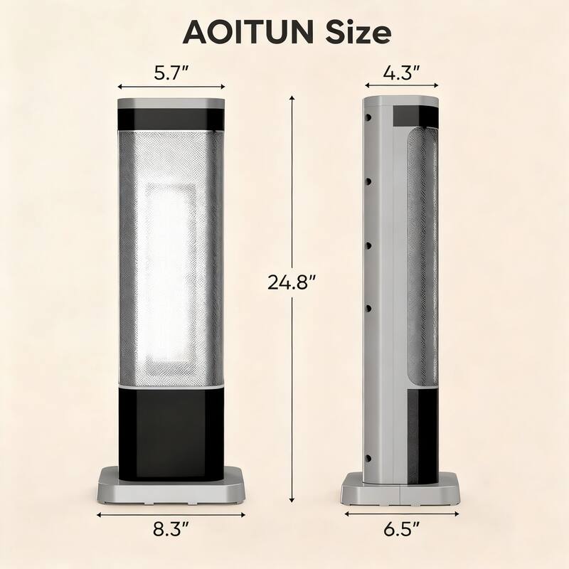 AOITUN Size

- 5.7" (height)
- 24.8" (width)
- 8.3" (base diameter)

- 4.3" (height)
- 6.5" (base diameter)