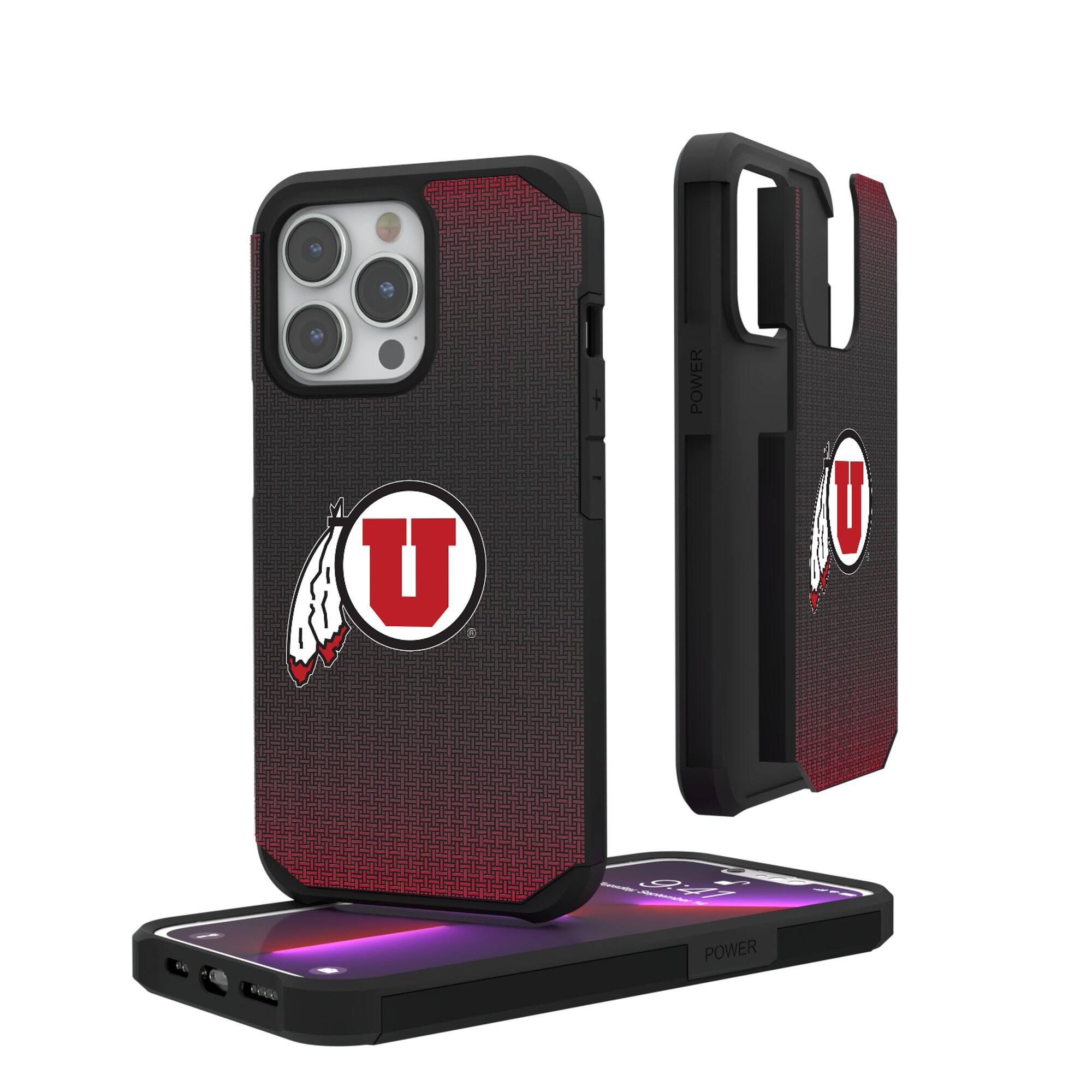 Keyscaper - NCAA - Utah Utes Linen Logo iPhone Rugged Case - 14 Pro - Black price history on PriceWatchPro