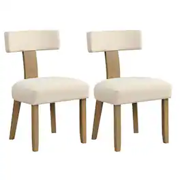 Kadyn - Dining Chairs, Kitchen Chairs Trattoria Chairs,Dining Chairs Set of 2 with Curved Backrest Padded Seat - Beige
