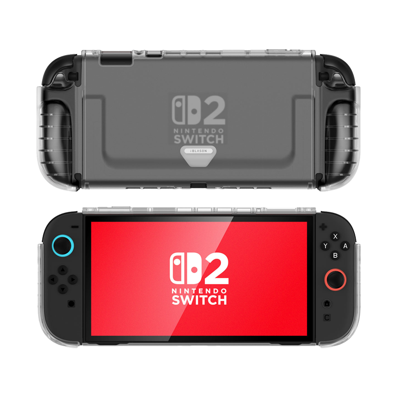 i-Blason - Nintendo Switch 2 Clear Case | Shock-Absorbing TPU, Foldable Joy-Con Holder, Dockable, Non-Slip Grip, Precise Cutouts - Frost Clear
