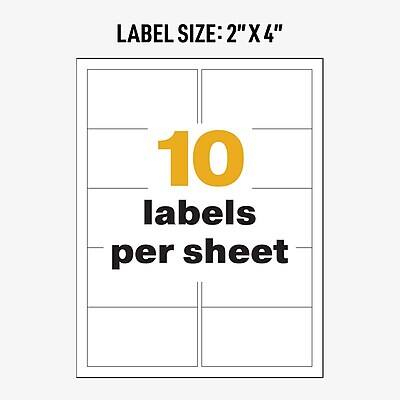 LABEL SIZE: 2" X 4"  
10 labels per sheet