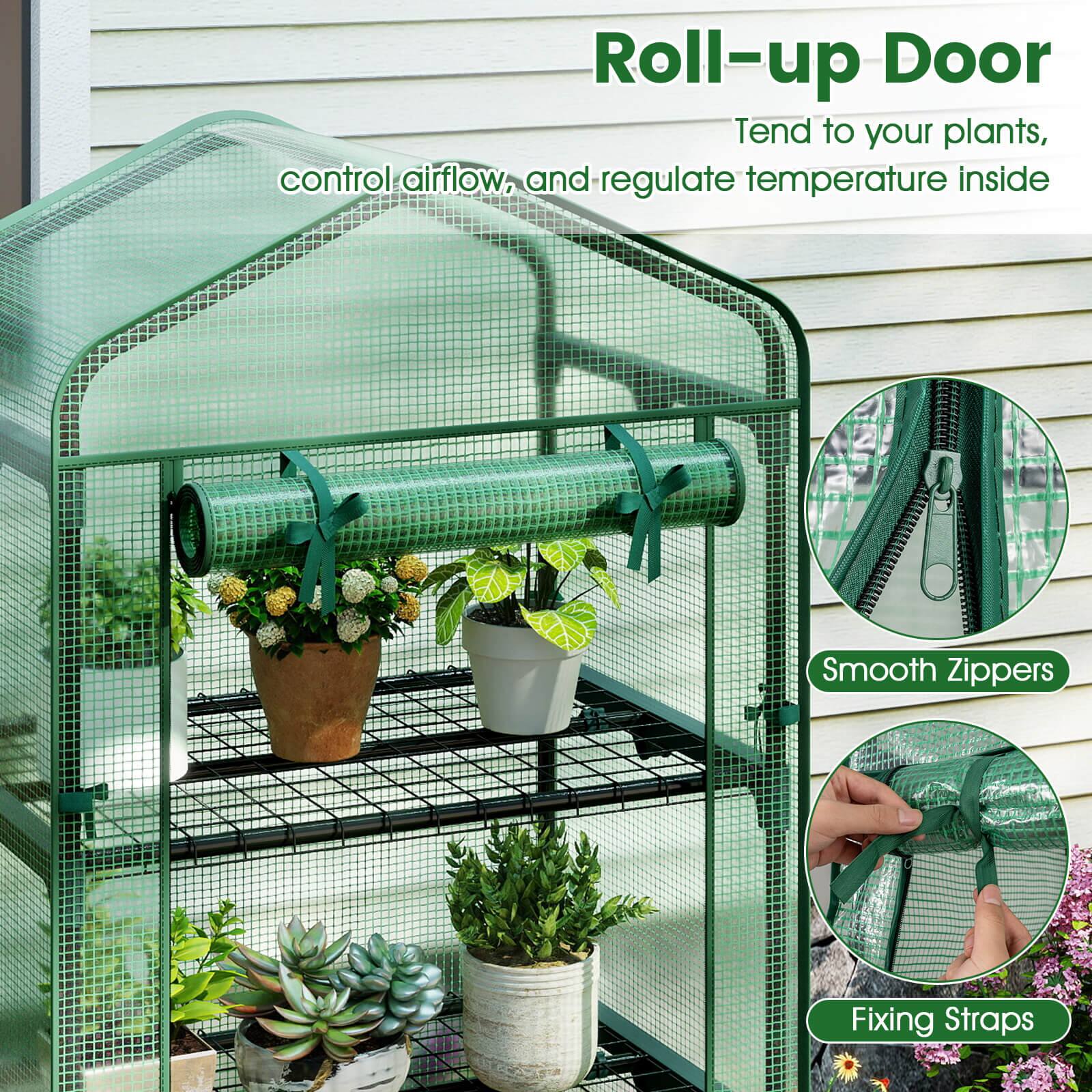 Roll-up Door

Tend to your plants, control airflow, and regulate temperature inside

Smooth Zippers

Fixing Straps