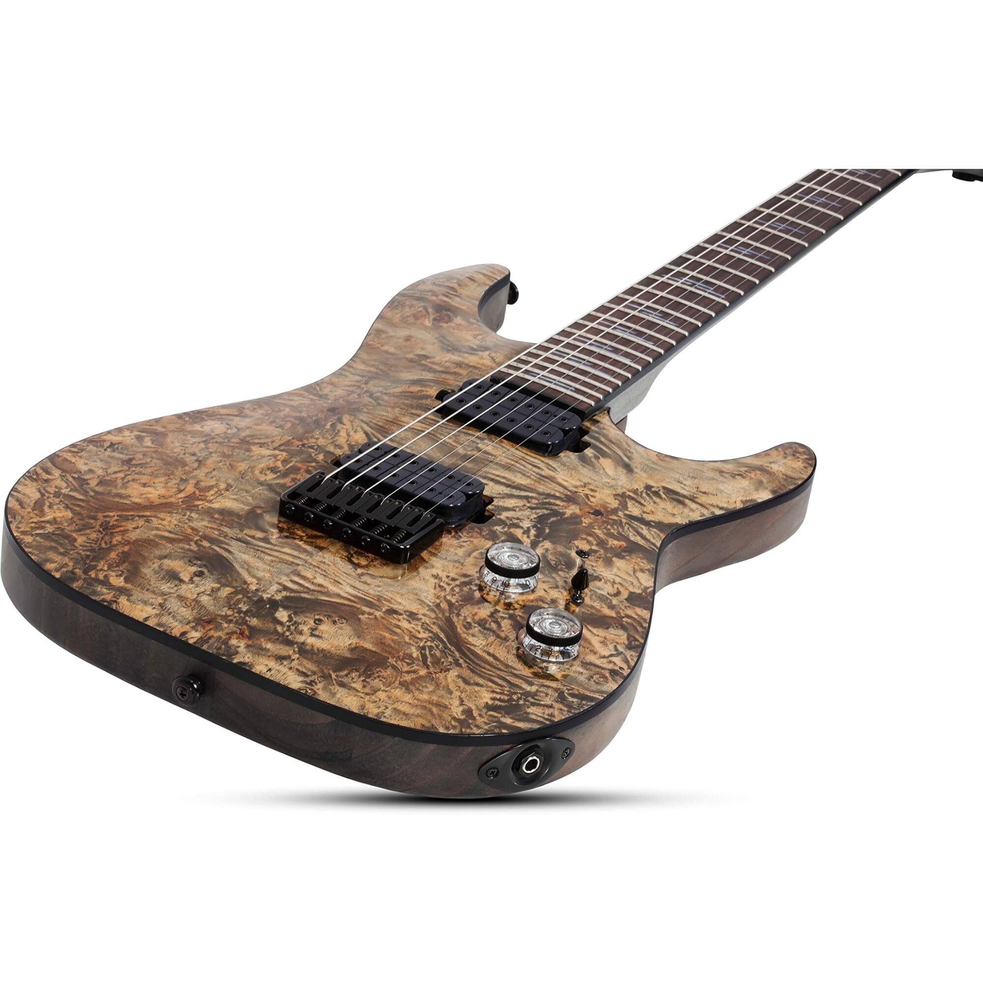 Angle. Schecter - Schecter Guitar Research 2451 Omen Elite-6 Electric Guitar, Maple Neck, Charcoal - Charcoal.