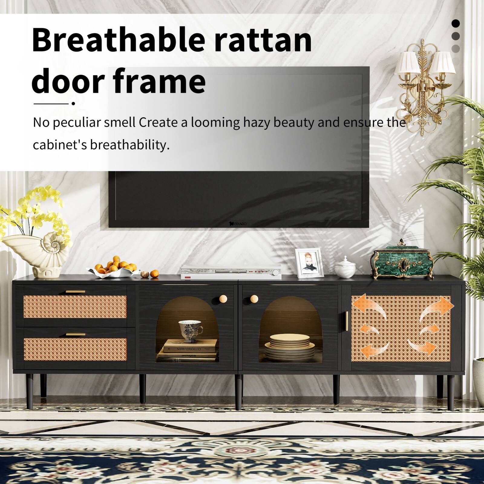 Breathable rattan door frame

No peculiar smell. Create a looming hazy beauty and ensure the cabinet's breathability.