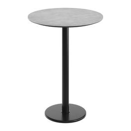 Emma + Oliver - PureShield Tabletop with Seam-Free Surface Innovation and Bar Height Base - Gray Faux Concrete/Black Base