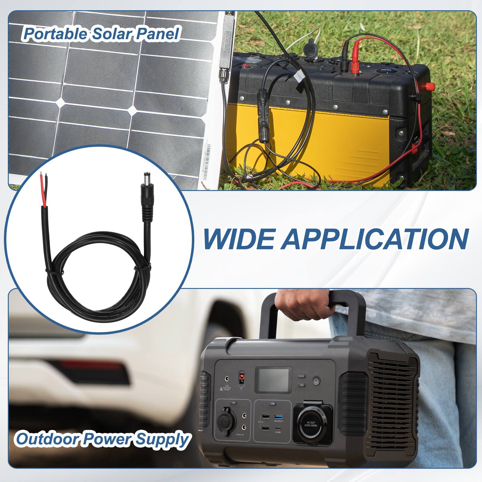 Portable Solar Panel

WIDE APPLICATION

Outdoor Power Supply