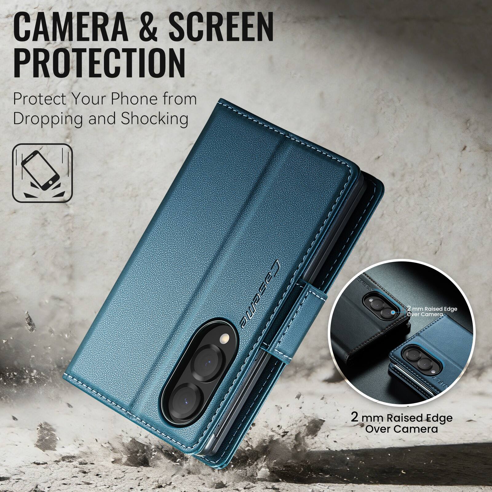 CAMERA & SCREEN PROTECTION  
Protect Your Phone from Dropping and Shocking  

2 mm Raised Edge Over Camera