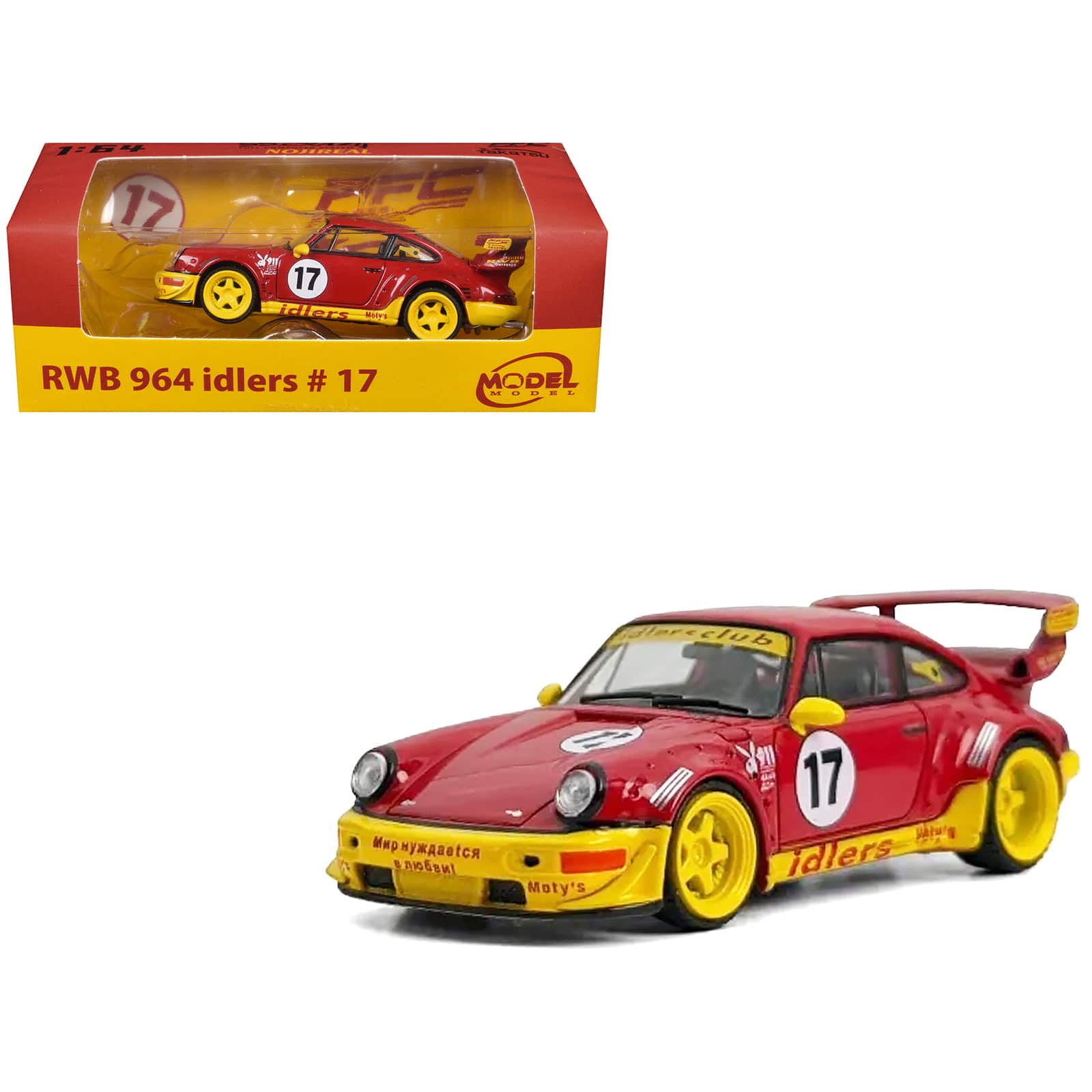 "RWB 964 #17 ""Idlers Club"" Red with Yellow Accents 1/64 Diecast Model Car by Model Model" price history on PriceWatchPro