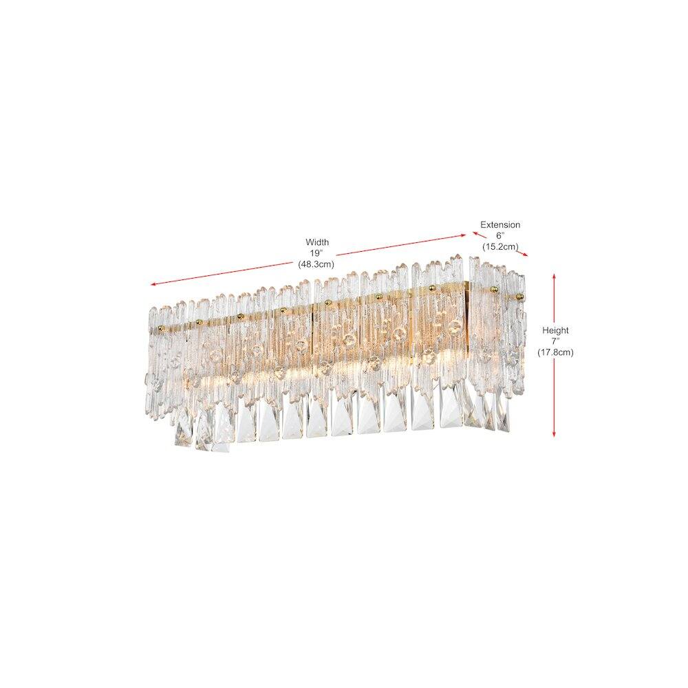 Width 19" (48.3cm) Extension 6" (15.2cm) Height 7" (17.8cm)