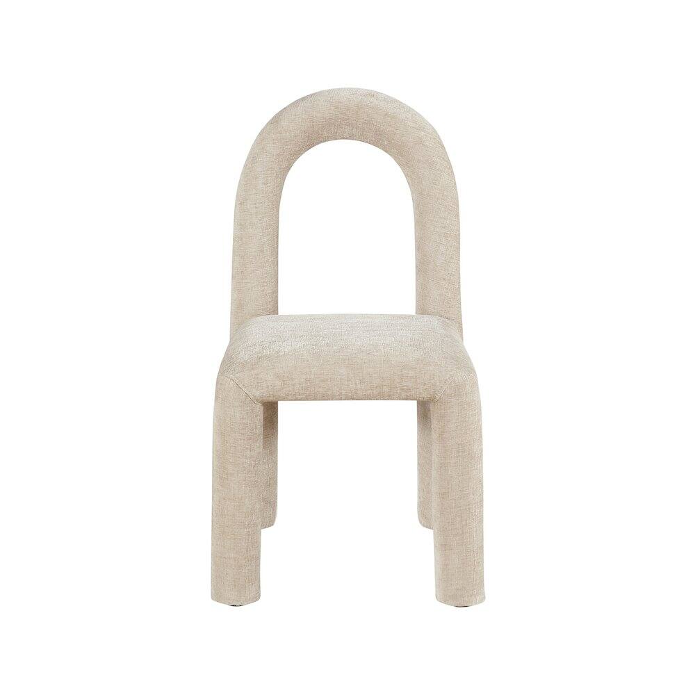 Alt View 2. Meridian Furniture - Amari Beige Chenille Fabric Dining Chair, Set of 2 - Beige.