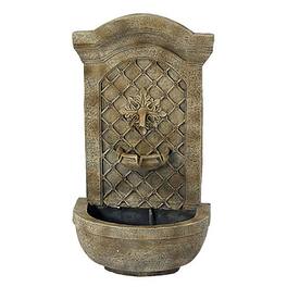 Sunnydaze - Rosette Outdoor Solar Wall Fountain with Battery - Florentine Stone