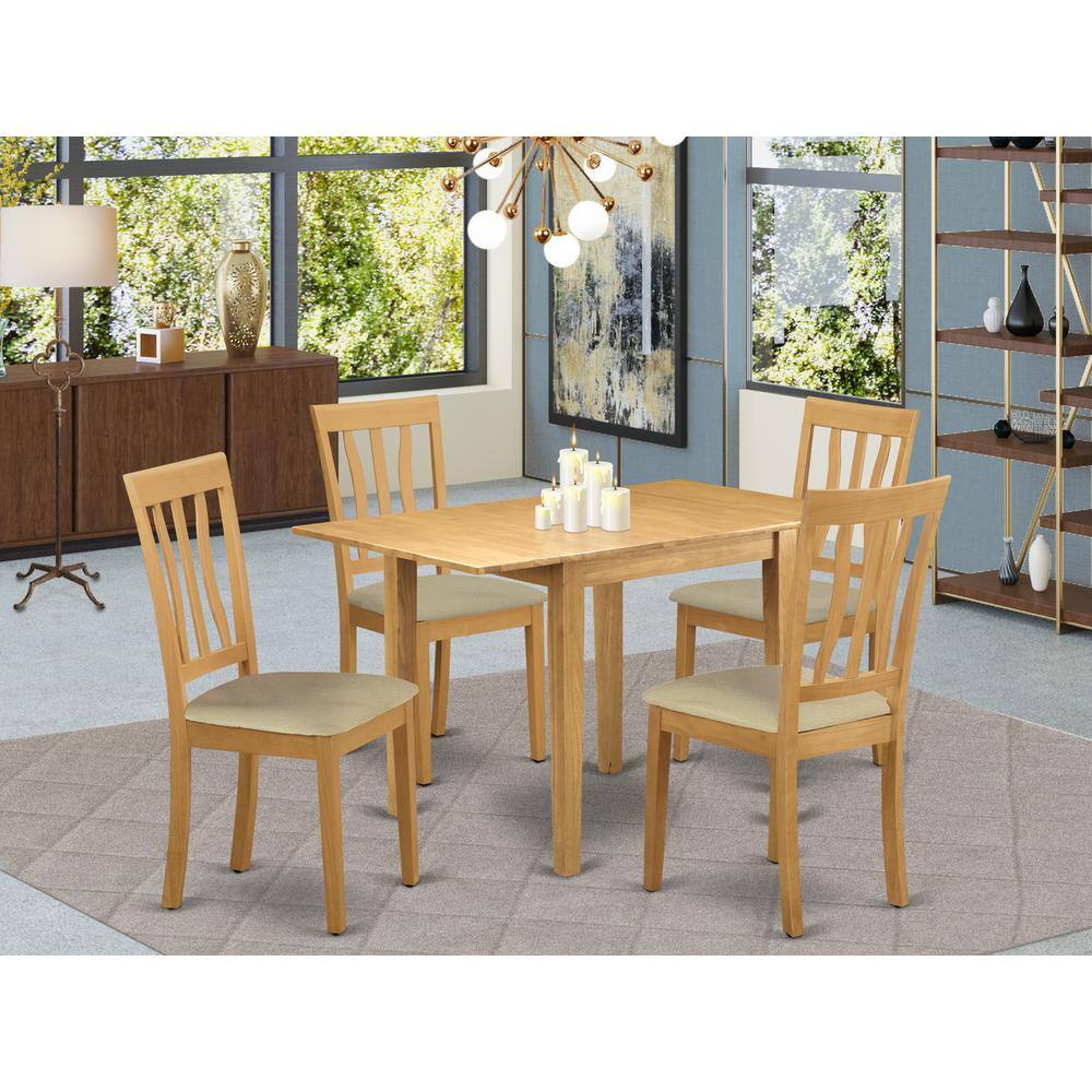 Angle. East West Furniture - Dining Room Set Oak - Brown.