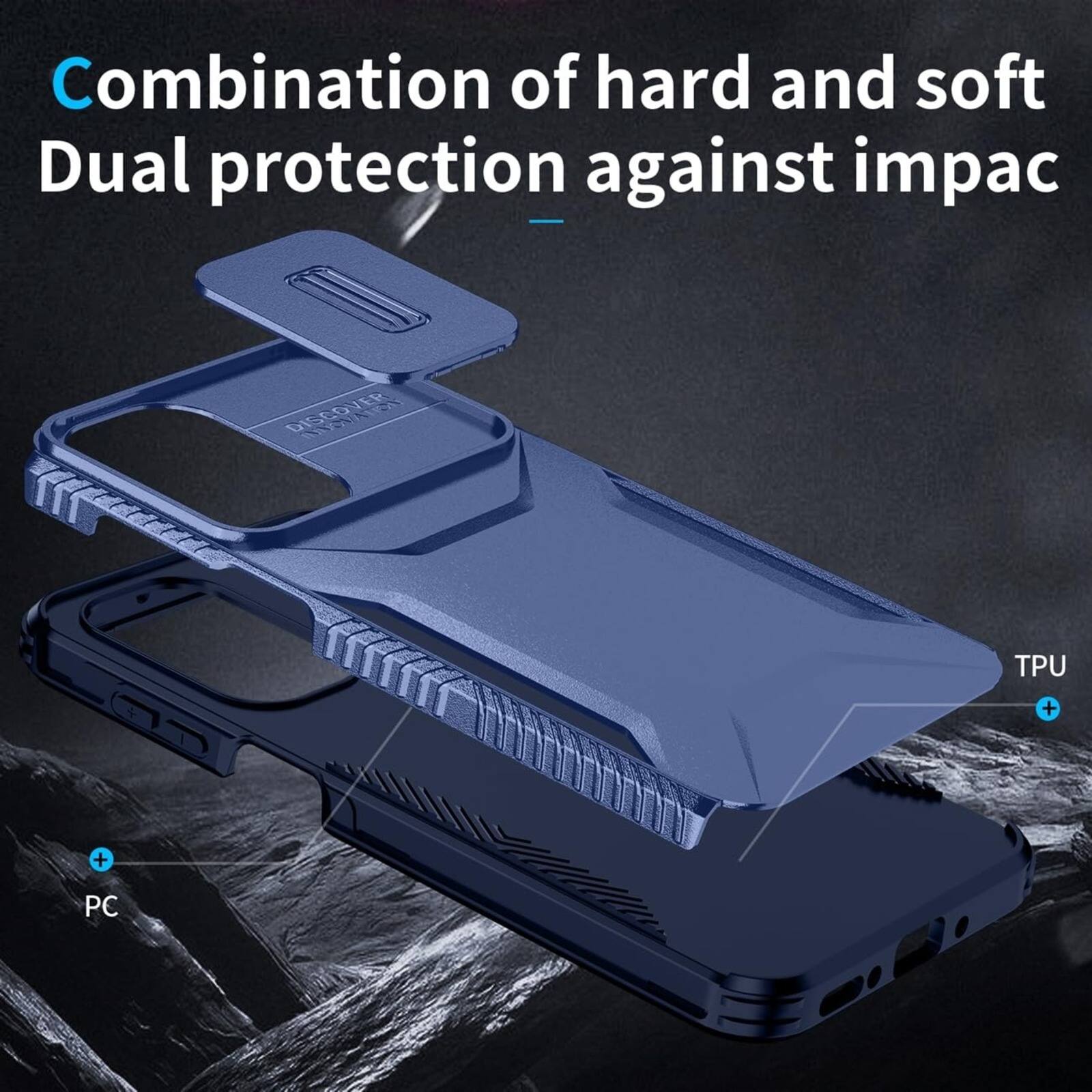 Combination of hard and soft  
Dual protection against impact

TPU  
+  
PC