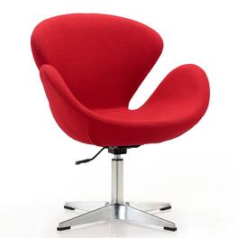 Manhattan Comfort - Raspberry Modern Upholstered Swivel Lounge Chair - Red