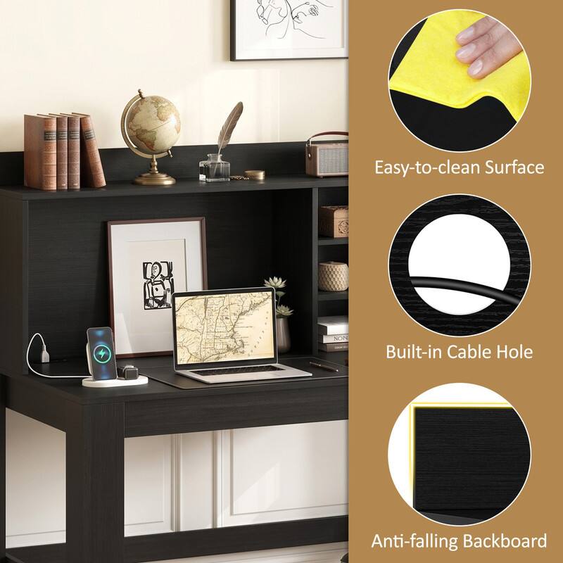 Easy-to-clean Surface  
Built-in Cable Hole  
Anti-falling Backboard