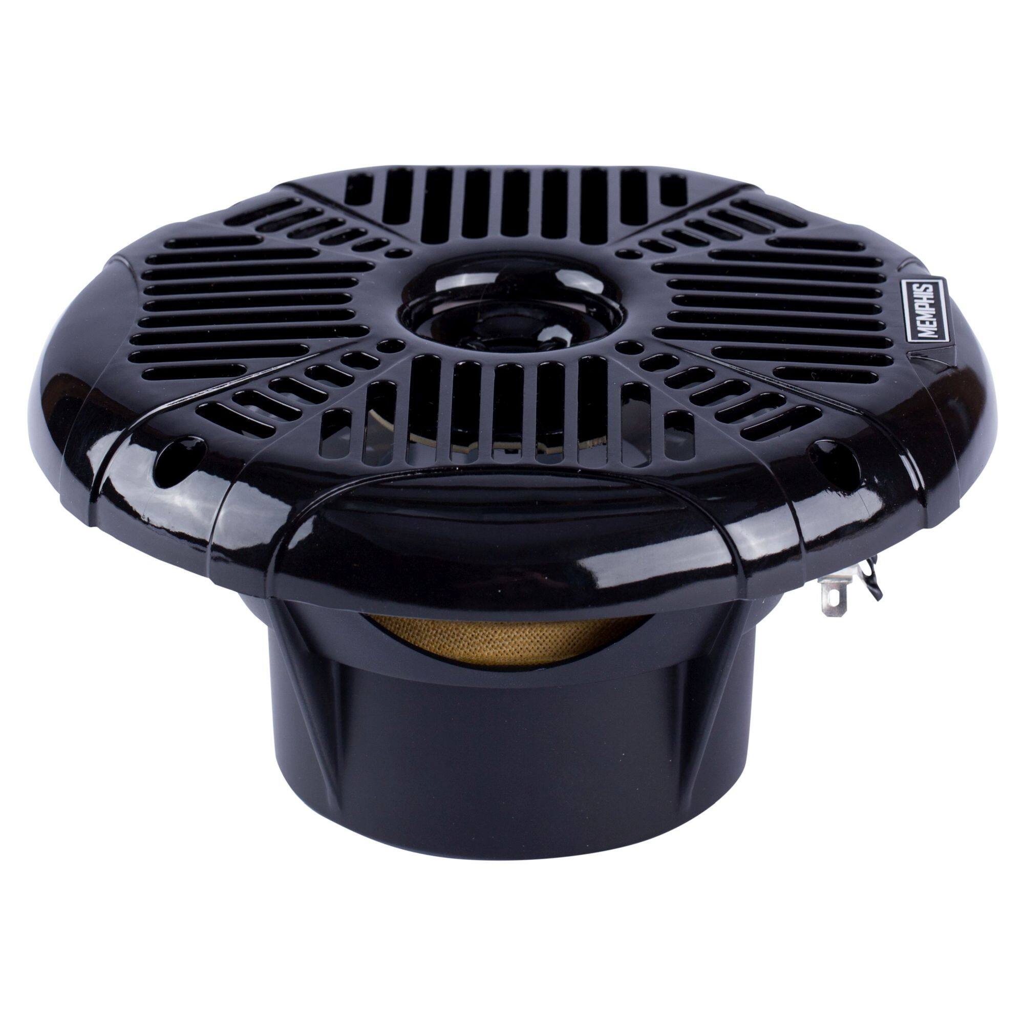 Alt View 4. Memphis Car Audio - Memphis Audio MXA602SLB MXA OEM Fit 6.5" Marine Grade Coaxial Speakers, Black With Blue LED - Pair - Black/Gray.