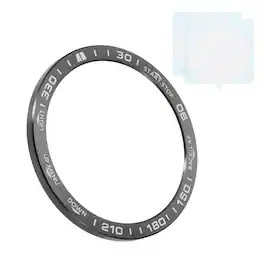 Unique Bargains - 51mm Stainless Steel Bezel Ring Adhesive Bumper Cover Protective Case for Garmin Fenix 8 Solar - Black/White