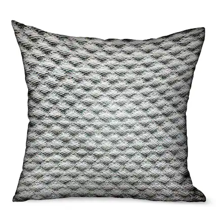 Front. Plutus Brands - Victorian Charm Dobby Luxury Outdoor Indoor Throw Pillow Double sided 22" x 22" - Blue.
